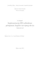 Implementacija SPA arhitekture primjenom Angular razvojnog okriva