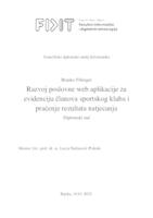 Razvoj poslovne web aplikacije za evidenciju članova sportskog kluba i praćenje rezultata natjecanja