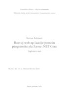 Razvoj web aplikacije pomoću programske platforme .NET Core
