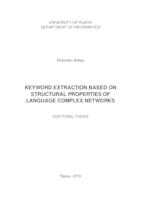 Keyword extraction based on structural properties of language complex networks