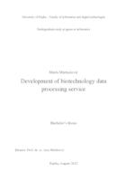 Development of biotechnology data processing service