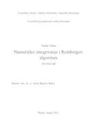 prikaz prve stranice dokumenta Numeričko integriranje i Rombergov algoritam