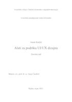 prikaz prve stranice dokumenta Alati za podršku UI/UX dizajna