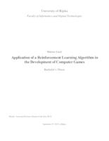 prikaz prve stranice dokumenta Application of a Reinforcement Learning Algorithm in the Development of Computer Games