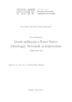 prikaz prve stranice dokumenta Izrada mobilne aplikacije u React Native tehnologiji: Novčanik za kriptovalute