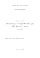 prikaz prve stranice dokumenta Dizajniranje i razvoj RPG video igre "The Wizard's Escape"