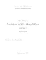 prikaz prve stranice dokumenta Priručnik za NoSQL - MongoDB kroz primjere