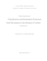 prikaz prve stranice dokumenta Classification and Information Extraction from Documents in the Domain of Culture