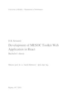 prikaz prve stranice dokumenta Development of MESOC Toolkit Web Application in React