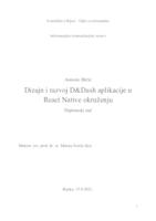prikaz prve stranice dokumenta Dizajn i razvoj D&Dash aplikacije u  React Native okruženju