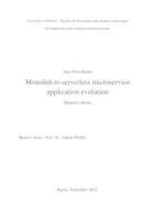 prikaz prve stranice dokumenta Monolith to serverless microservice application evolution